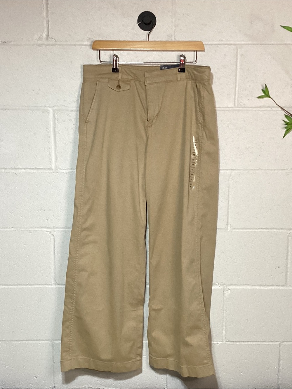 American Eagle Womens Outfitters Wide-Leg Khaki Chinos
